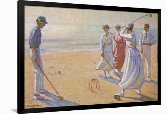 Croquet on a Sandy Beach-L. Tanqueray-Framed Photographic Print