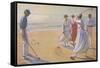 Croquet on a Sandy Beach-L. Tanqueray-Framed Stretched Canvas