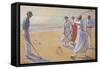 Croquet on a Sandy Beach-L. Tanqueray-Framed Stretched Canvas