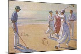 Croquet on a Sandy Beach-L. Tanqueray-Mounted Photographic Print