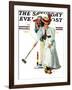 "Croquet" or "Wicket Thoughts" Saturday Evening Post Cover, September 5,1931-Norman Rockwell-Framed Giclee Print