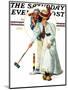 "Croquet" or "Wicket Thoughts" Saturday Evening Post Cover, September 5,1931-Norman Rockwell-Mounted Giclee Print