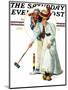 "Croquet" or "Wicket Thoughts" Saturday Evening Post Cover, September 5,1931-Norman Rockwell-Mounted Premium Giclee Print