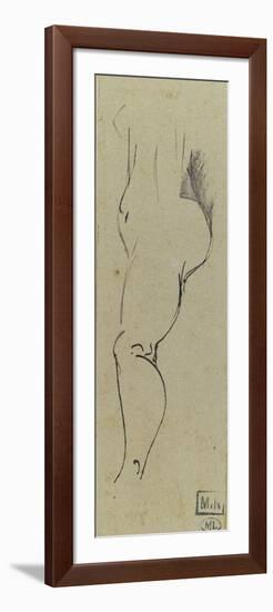 Croquis de femme nue, de profil à gauche-Paul Gauguin-Framed Giclee Print