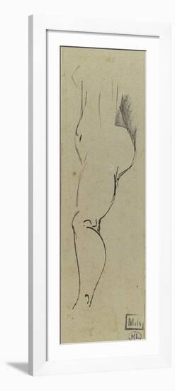 Croquis de femme nue, de profil à gauche-Paul Gauguin-Framed Premium Giclee Print