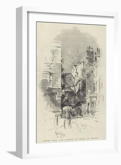 Crosby Hall, and Gateway to Great St Helen'S-Herbert Railton-Framed Giclee Print