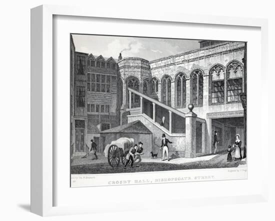 Crosby Hall, from 'London and it's Environs in the Nineteenth Century'-Thomas Hosmer Shepherd-Framed Giclee Print