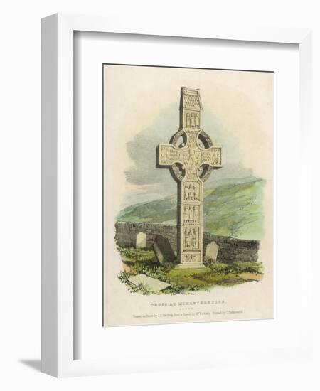 Cross at Monasterboice-null-Framed Art Print