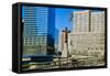 Cross at World Trade Towers Memorial Site for September 11, 2001, New York City, NY-null-Framed Stretched Canvas