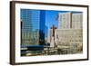 Cross at World Trade Towers Memorial Site for September 11, 2001, New York City, NY-null-Framed Photographic Print