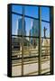 Cross at World Trade Towers Memorial Site for September 11, 2001, New York City, NY-null-Framed Stretched Canvas