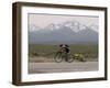 Cross-Country Bicyclist, US Hwy 50, Toiyabe Range, Great Basin, Nevada, USA-Scott T. Smith-Framed Photographic Print