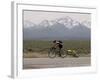 Cross-Country Bicyclist, US Hwy 50, Toiyabe Range, Great Basin, Nevada, USA-Scott T. Smith-Framed Photographic Print