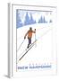 Cross Country Skier, Bartlett, New Hampshire-Lantern Press-Framed Art Print