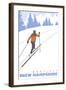 Cross Country Skier, Bartlett, New Hampshire-Lantern Press-Framed Art Print