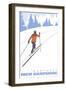 Cross Country Skier, Bartlett, New Hampshire-Lantern Press-Framed Art Print