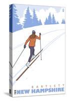 Cross Country Skier, Bartlett, New Hampshire-Lantern Press-Stretched Canvas