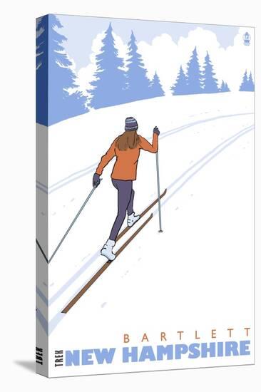 Cross Country Skier, Bartlett, New Hampshire-Lantern Press-Stretched Canvas