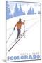 Cross Country Skier, Estes Park, Colorado-Lantern Press-Mounted Art Print