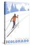 Cross Country Skier, Estes Park, Colorado-Lantern Press-Stretched Canvas