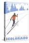 Cross Country Skier, Estes Park, Colorado-Lantern Press-Stretched Canvas