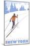 Cross Country Skier, Fayetteville, New York-Lantern Press-Mounted Art Print