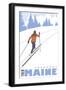 Cross Country Skier, Freeport, Maine-Lantern Press-Framed Art Print