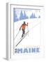 Cross Country Skier, Freeport, Maine-Lantern Press-Framed Art Print