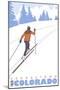 Cross Country Skier, Georgetown, Colorado-Lantern Press-Mounted Art Print