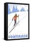 Cross Country Skier, Hamilton, Ontario-Lantern Press-Framed Stretched Canvas