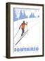 Cross Country Skier, Hamilton, Ontario-Lantern Press-Framed Art Print