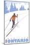 Cross Country Skier, Hamilton, Ontario-Lantern Press-Mounted Art Print