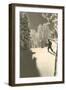 Cross-Country Skier in Profile-null-Framed Art Print