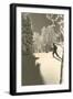 Cross-Country Skier in Profile-null-Framed Art Print