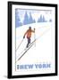 Cross Country Skier, Ithaca, New York-Lantern Press-Framed Art Print