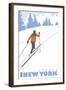 Cross Country Skier, Ithaca, New York-Lantern Press-Framed Art Print