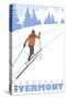 Cross Country Skier, Landgrove, Vermont-Lantern Press-Stretched Canvas