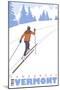 Cross Country Skier, Landgrove, Vermont-Lantern Press-Mounted Art Print