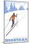 Cross Country Skier, Missoula, Montana-Lantern Press-Mounted Art Print