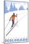 Cross Country Skier, Nederland, Colorado-Lantern Press-Mounted Art Print
