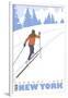 Cross Country Skier, Saranac Lake, New York-Lantern Press-Framed Art Print