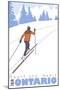 Cross Country Skier, Sauit Ste. Marie, Ontario-Lantern Press-Mounted Art Print