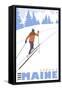 Cross Country Skier, Sebago, Maine-Lantern Press-Framed Stretched Canvas