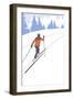Cross Country Skier Stylized-Lantern Press-Framed Art Print