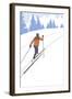 Cross Country Skier Stylized-Lantern Press-Framed Art Print