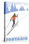 Cross Country Skier, Sudbury, Ontario-Lantern Press-Stretched Canvas