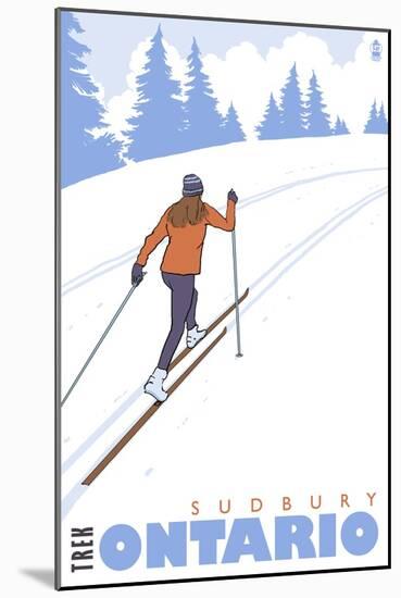 Cross Country Skier, Sudbury, Ontario-Lantern Press-Mounted Art Print