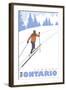 Cross Country Skier, Sudbury, Ontario-Lantern Press-Framed Art Print