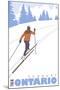 Cross Country Skier, Sudbury, Ontario-Lantern Press-Mounted Art Print