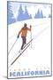 Cross Country Skier, Tahoe City, California-Lantern Press-Mounted Art Print